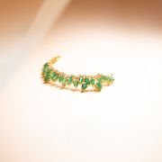 Opulent Emerald Leaf Bracelet
