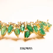 Rowas Opulent Emerald Leaf Bracelet