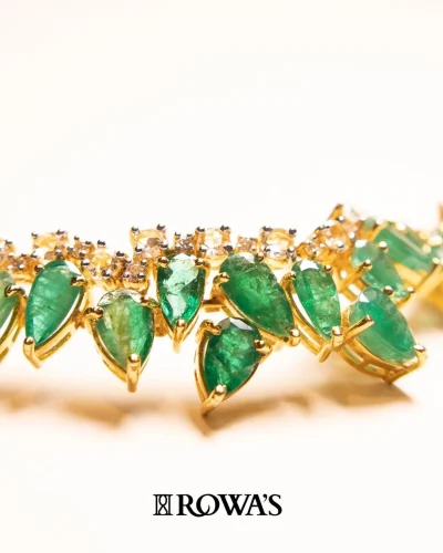 Opulent Emerald Leaf Bracelet