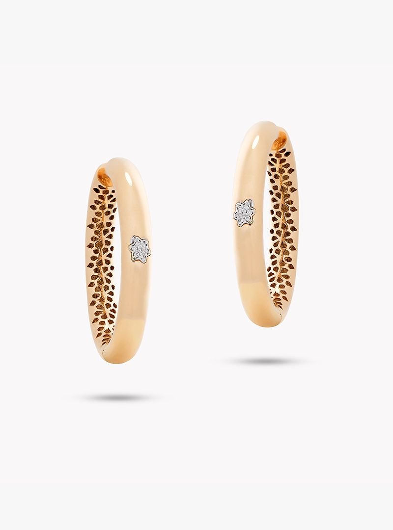 Blooming Grace Diamond Hoop Earrings