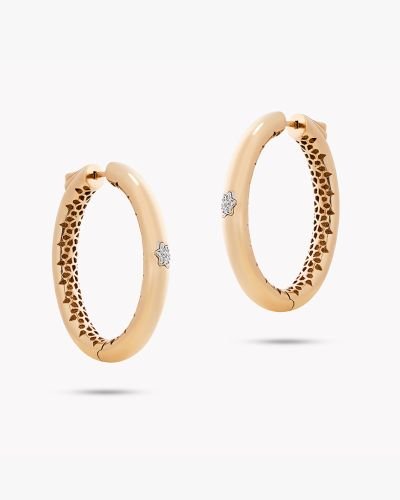 Blooming Grace Diamond Hoop Earrings