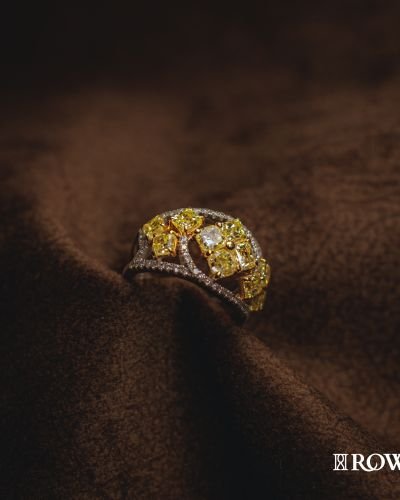 Golden Mosaic Fancy Yellow Diamond Ring