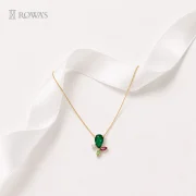 Emerald Teardrop Pendant with Chain