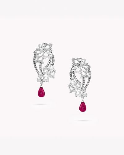 Garden of Eden Earrings in Rosecut Diamonds