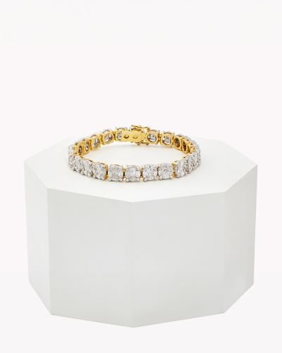 Golden Symphony Tennis Bracelet In Diamonds