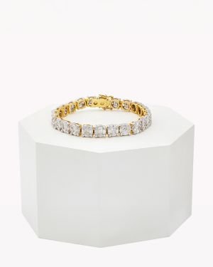 Golden Symphony Tennis Bracelet In Diamonds