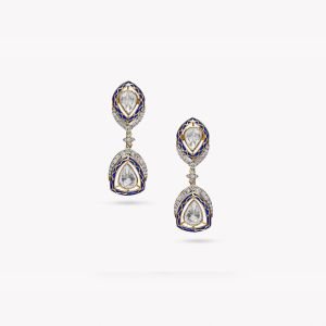 Regal Deco Drop Earrings Diamond And Uncut Earrings