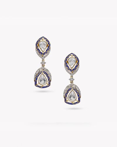 Regal Deco Drop Earrings Diamond And Uncut Earrings