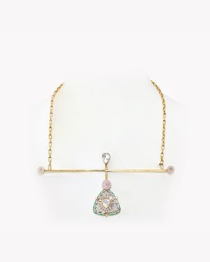 Mughal Enamel Elegance Diamond And Uncut Necklace