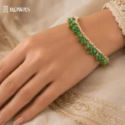 Opulent Emerald Leaf Bracelet