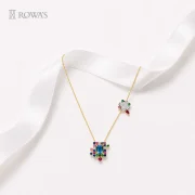Radiant Mosaic Pendant in Diamonds and Precious Coloured Stones