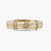 Diamond Rose Vegan leather band Natural Bracelet