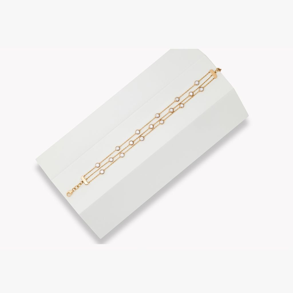 Three Line Brilliance Diamond Minimalist Bracelet