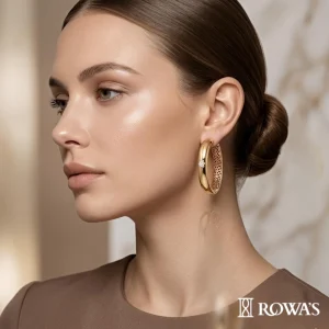 Rowas Blooming Grace Diamond Hoop Earrings
