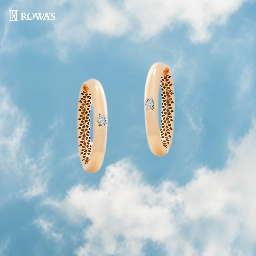 Blooming Grace Diamond Hoop Earrings