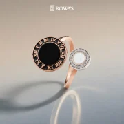 Corporate Eclipse Ring with Mother of pearl and Black Onyx