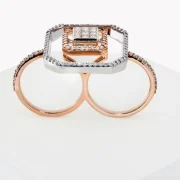 Power Grid Two Finger Diamond Ring