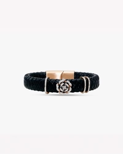 Diamond Rose Vegan Leather Natural Bracelet