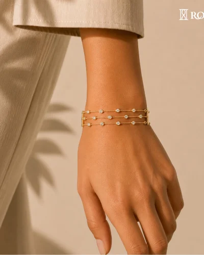 Three Line Brilliance Diamond Minimalist Bracelet