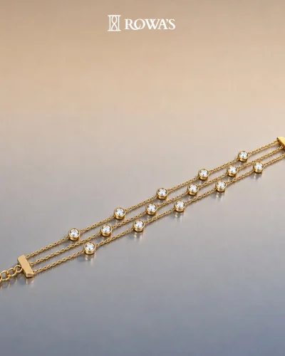 Three Line Brilliance Diamond Minimalist Bracelet
