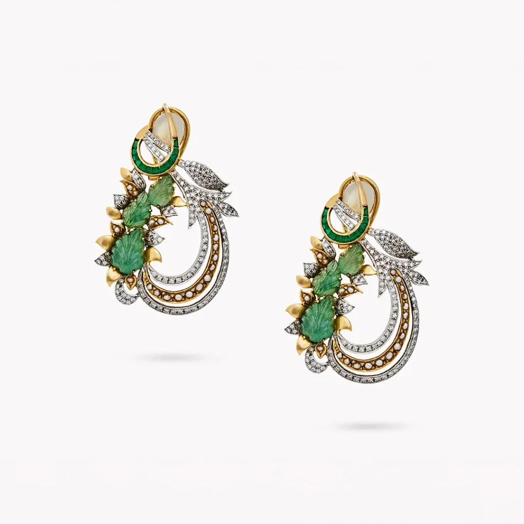 Feuilles Emerald Earrings