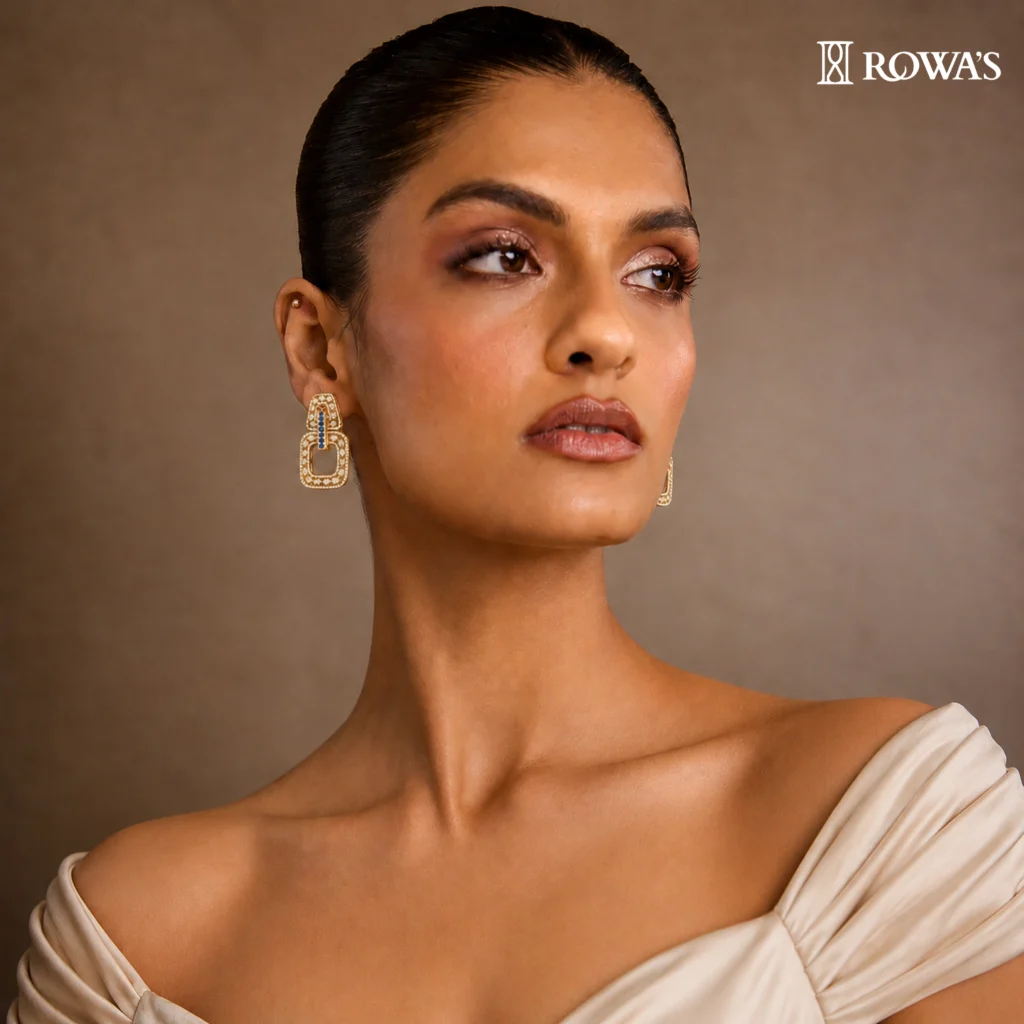 Deco Allure Diamond And Uncut Earring