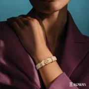 Diamond Rose Vegan leather band Natural Bracelet