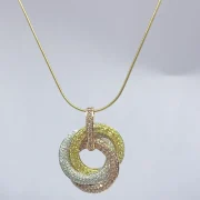 Trinity Pendant In Pink and Yellow Fancy Colored Diamonds