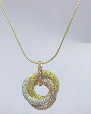 Trinity Pendant In Pink and Yellow Fancy Colored Diamonds
