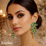 Rowas Emerald Foliage Earrings