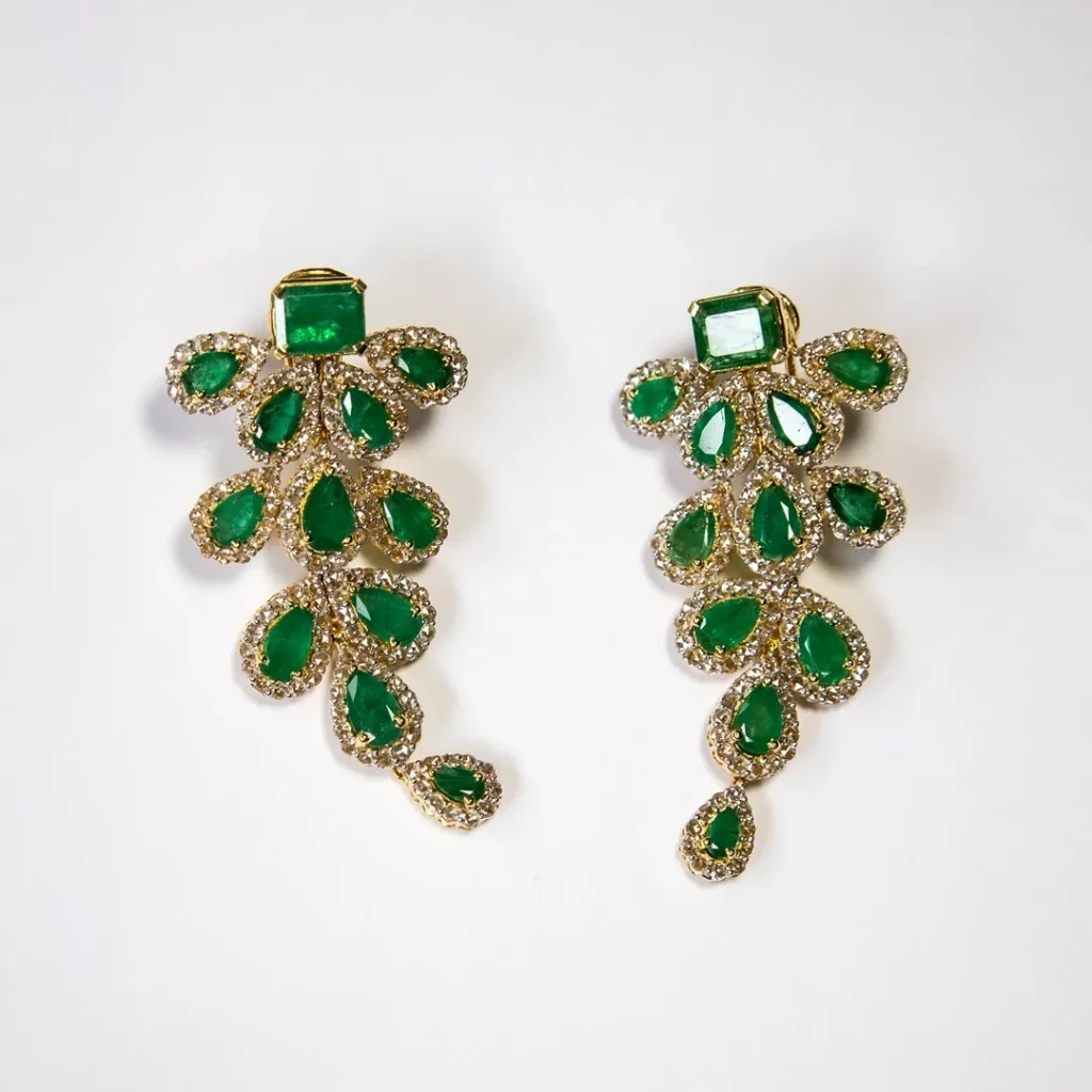 Emerald Foliage Earrings