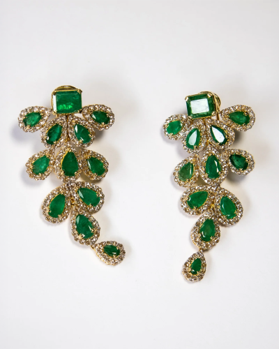 Emerald Foliage Earrings