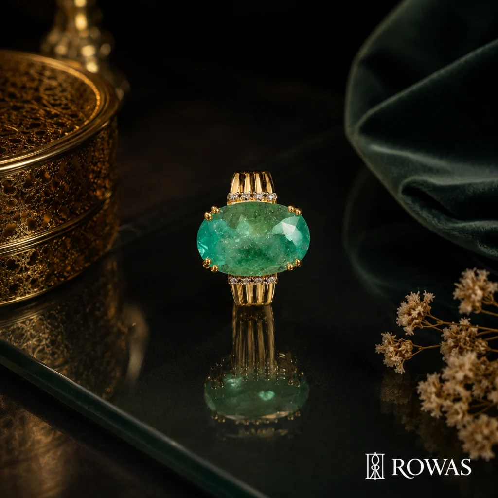 Exclusive Oval Emerald Splendor Ring