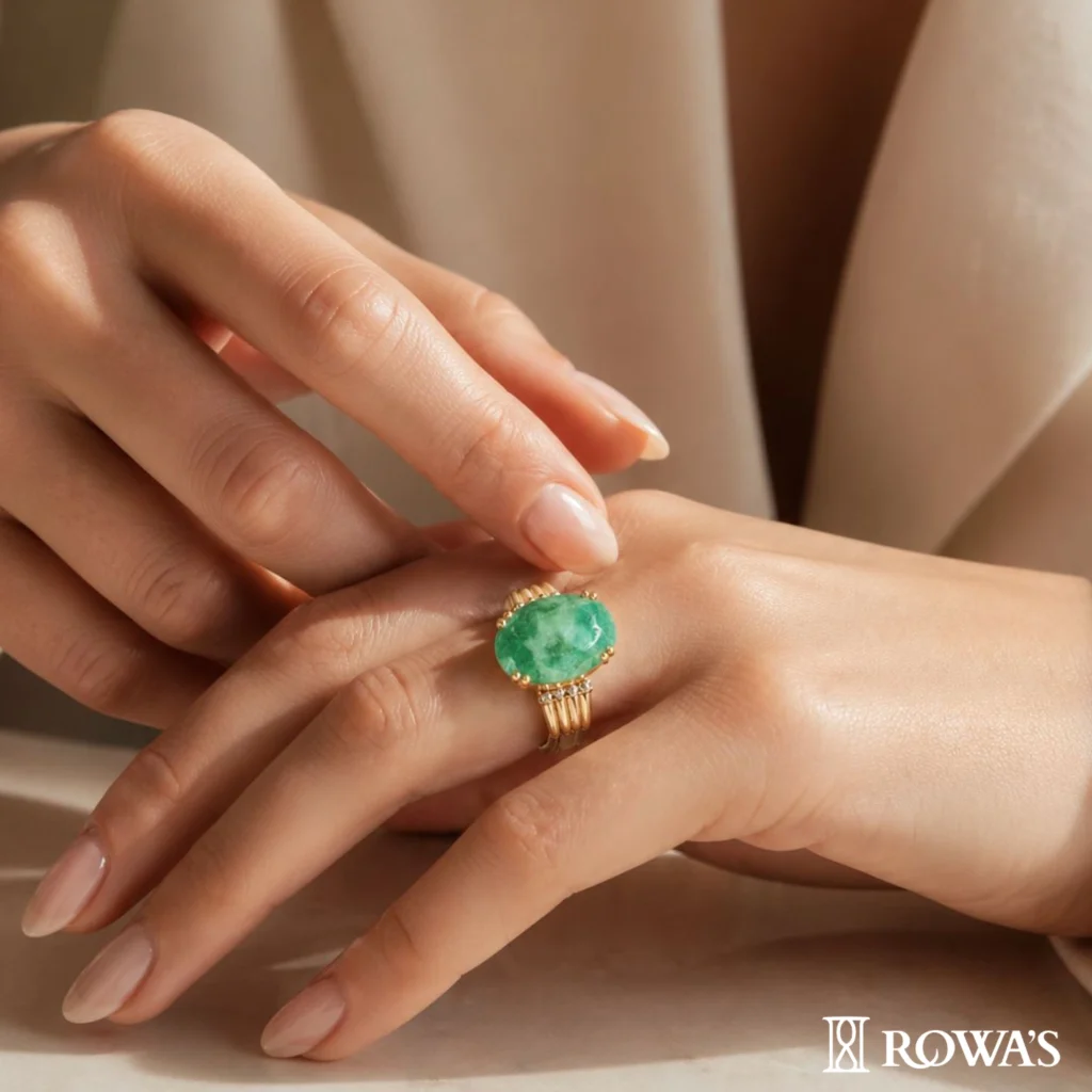 Exclusive Oval Emerald Splendor Ring