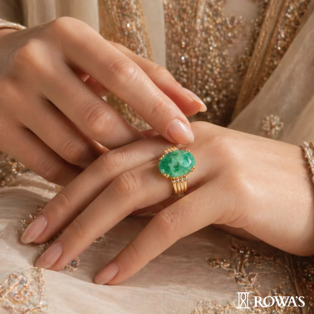 Exclusive Oval Emerald Splendor Ring