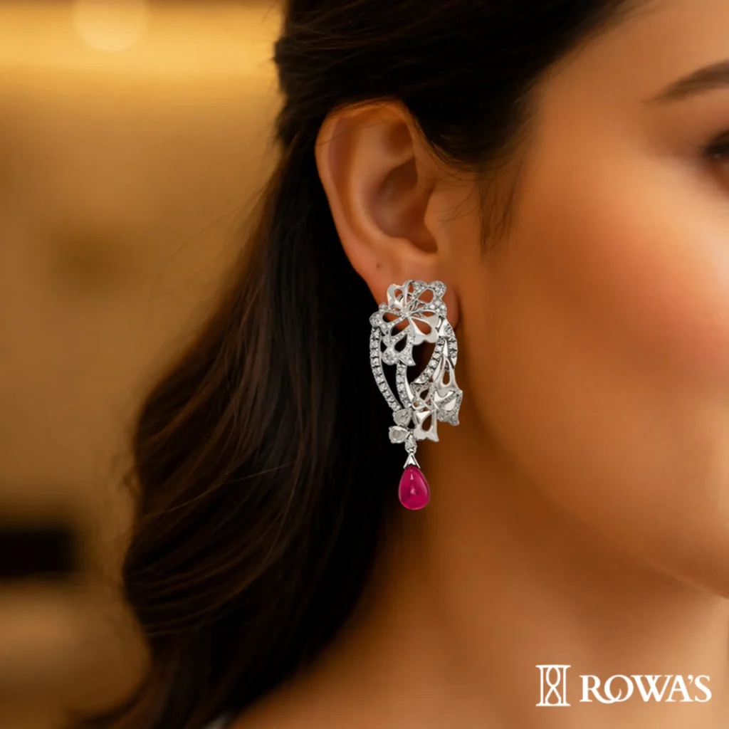 Garden of Eden Earrings in Rosecut Diamonds
