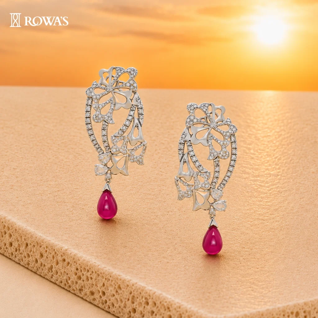 Garden of Eden Earrings in Rosecut Diamonds