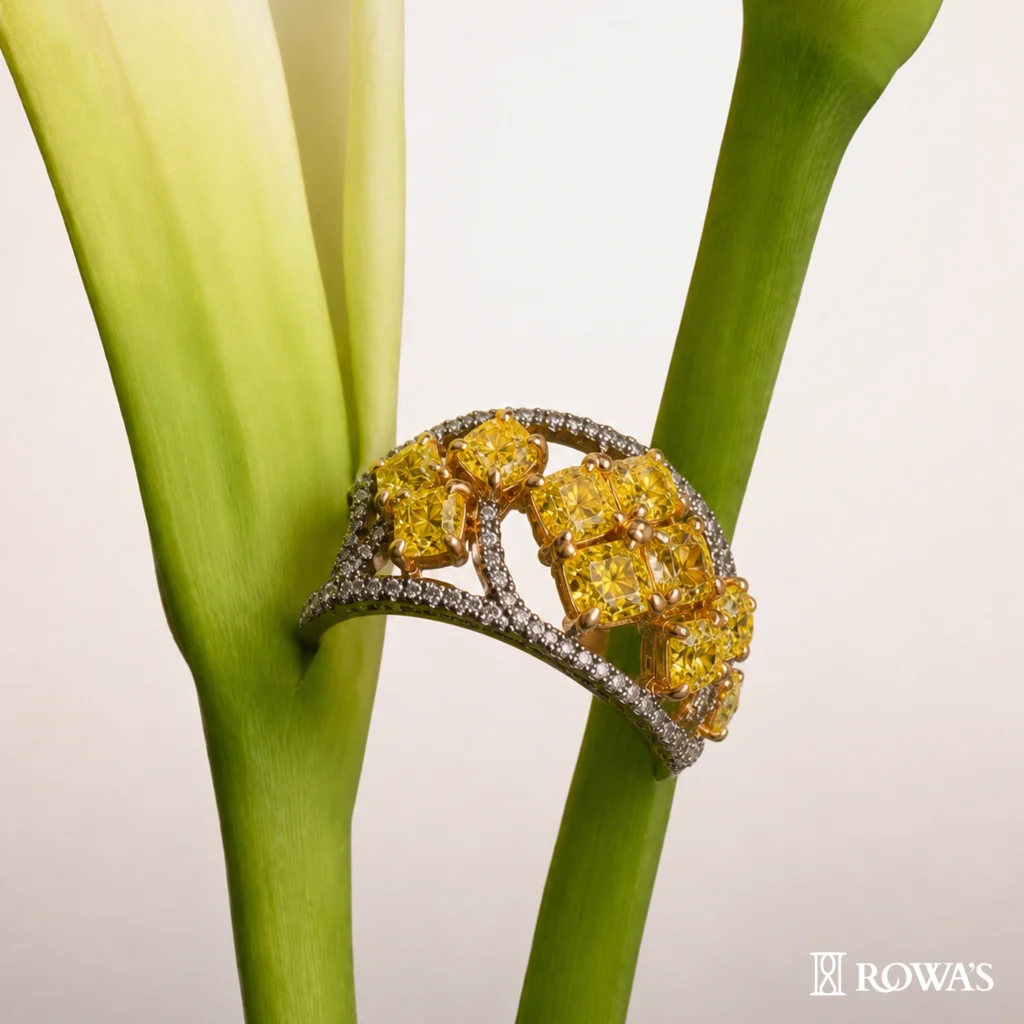Golden Mosaic Fancy Yellow Diamond Ring