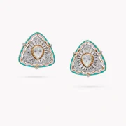 Mughal Enamel Elegance Diamond And Uncut Earrings