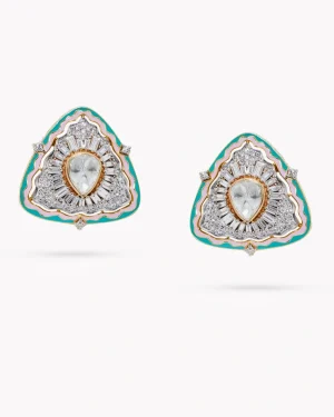 Mughal Enamel Elegance Diamond And Uncut Earrings