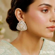 Mughal Enamel Elegance Diamond And Uncut Earrings