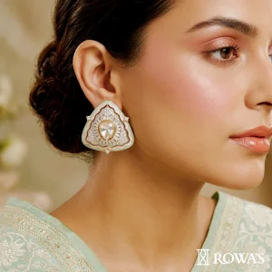 Mughal Enamel Elegance Diamond And Uncut Earrings