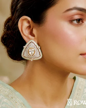 Mughal Enamel Elegance Diamond And Uncut Earrings