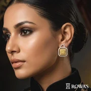 Rowas Petit Cushion Fancy Yellow Diamond Earrings