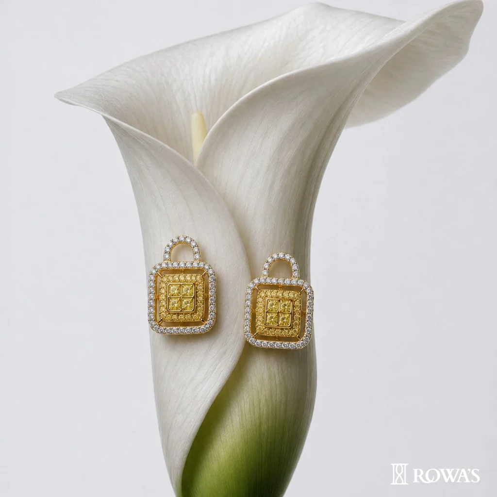 Petit Cushion Fancy Yellow Diamond Earrings