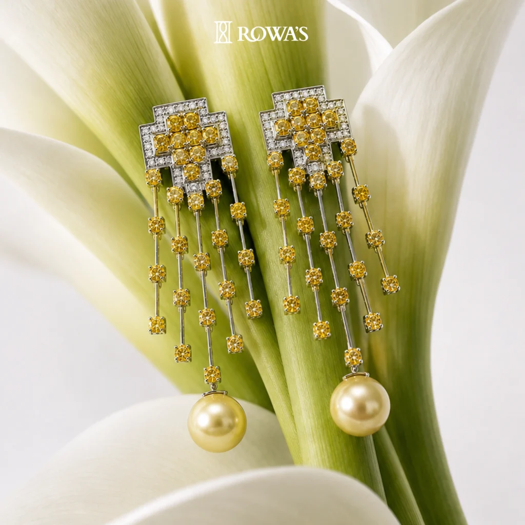 Radiant Cascade Fancy Yellow Diamond Earrings