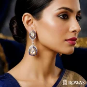 Regal Deco Drop Earrings Diamond And Uncut Earrings