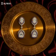 Regal Deco Drop Earrings Diamond And Uncut Earrings