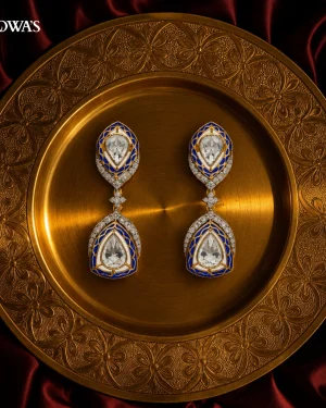 Regal Deco Drop Earrings Diamond And Uncut Earrings