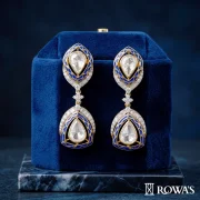 Regal Deco Drop Earrings Diamond And Uncut Earrings